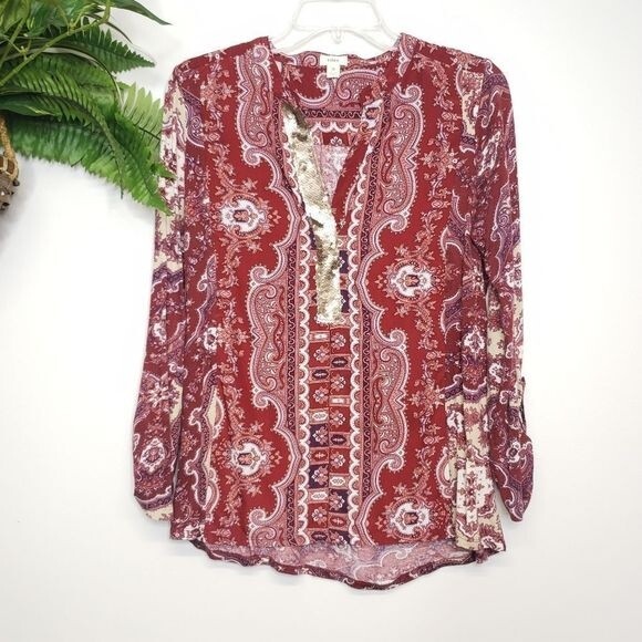Anthropologie TINY Sequin Devas Popover Tunic Top Size Small - Picture 2 of 9